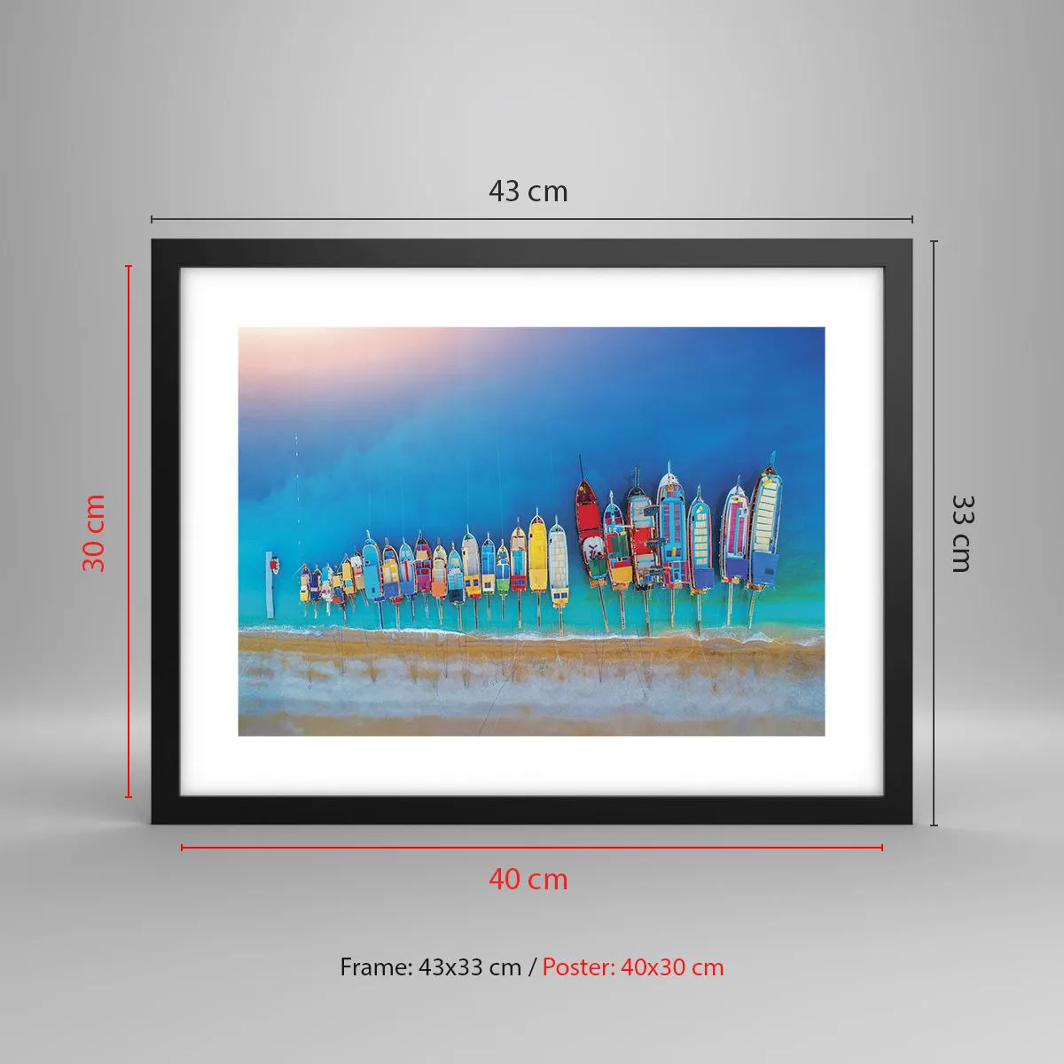 Poster in einem schwarzem Rahmen - Aus der Vogelperspektive - 40x30 cm