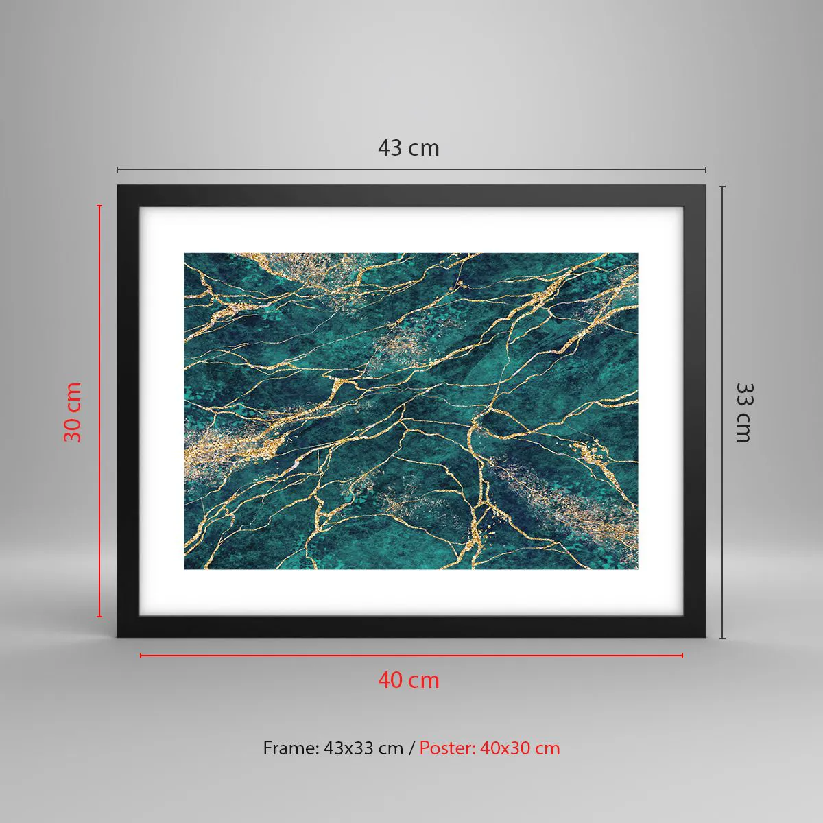 Plakat i sort ramme - Guldåre - 40x30 cm