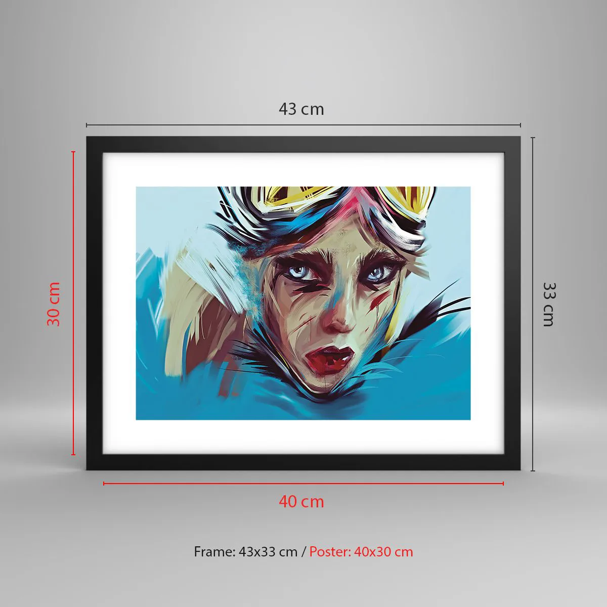 Affiche dans un cadre noir - Poster - Guerrière errante - 40x30 cm