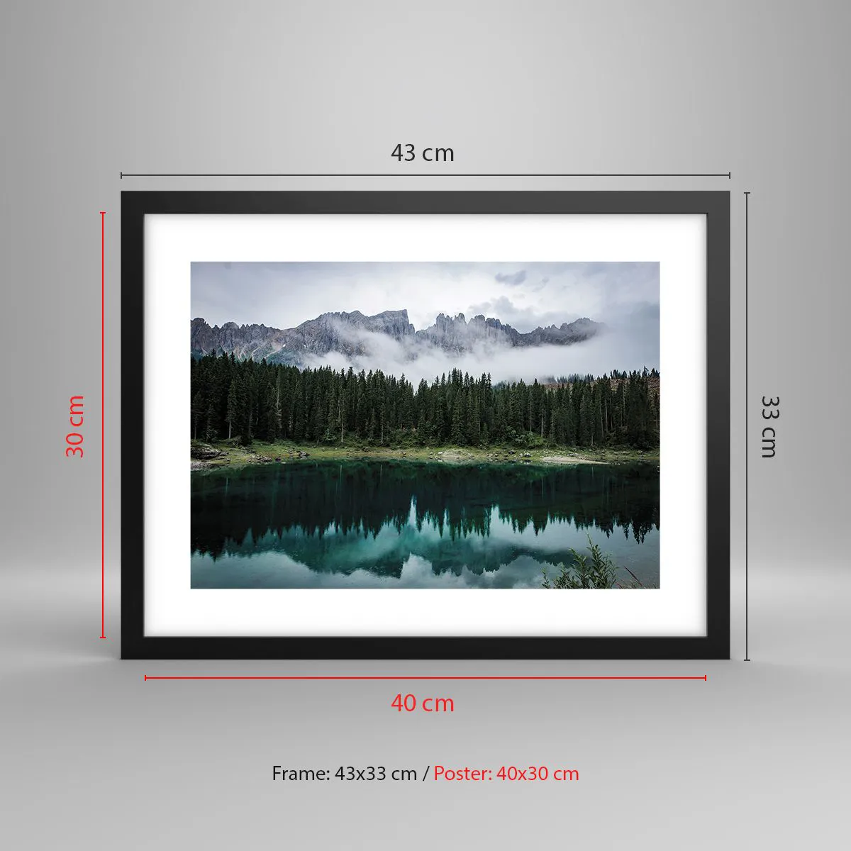 Affisch i svart ram - Tyst, tyst, väck inte sovande vatten... - 40x30 cm