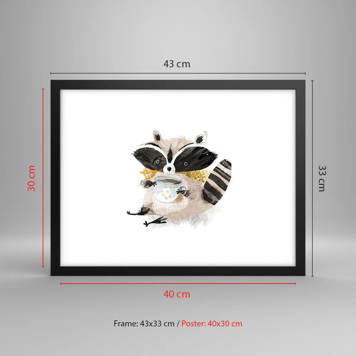 Plakat w czarnej ramie - Mój przyjaciel szop - 40x30 cm