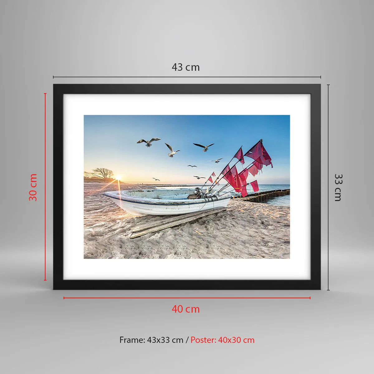 Affiche dans un cadre noir - Poster - Repos mérité - 40x30 cm