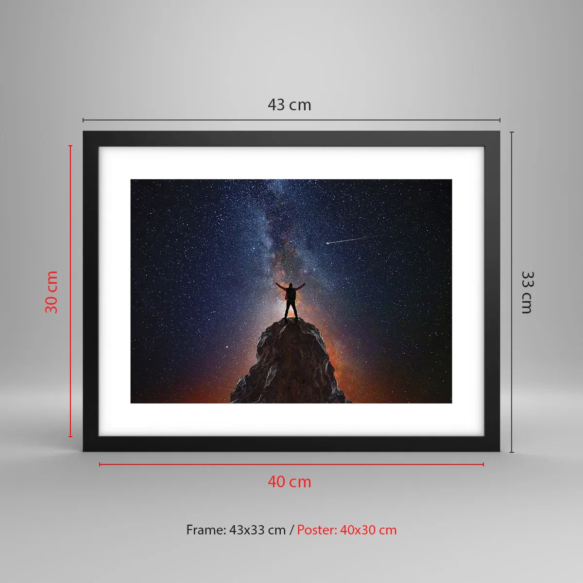 Plakat w czarnej ramie - Moc jest ze mną! - 40x30 cm