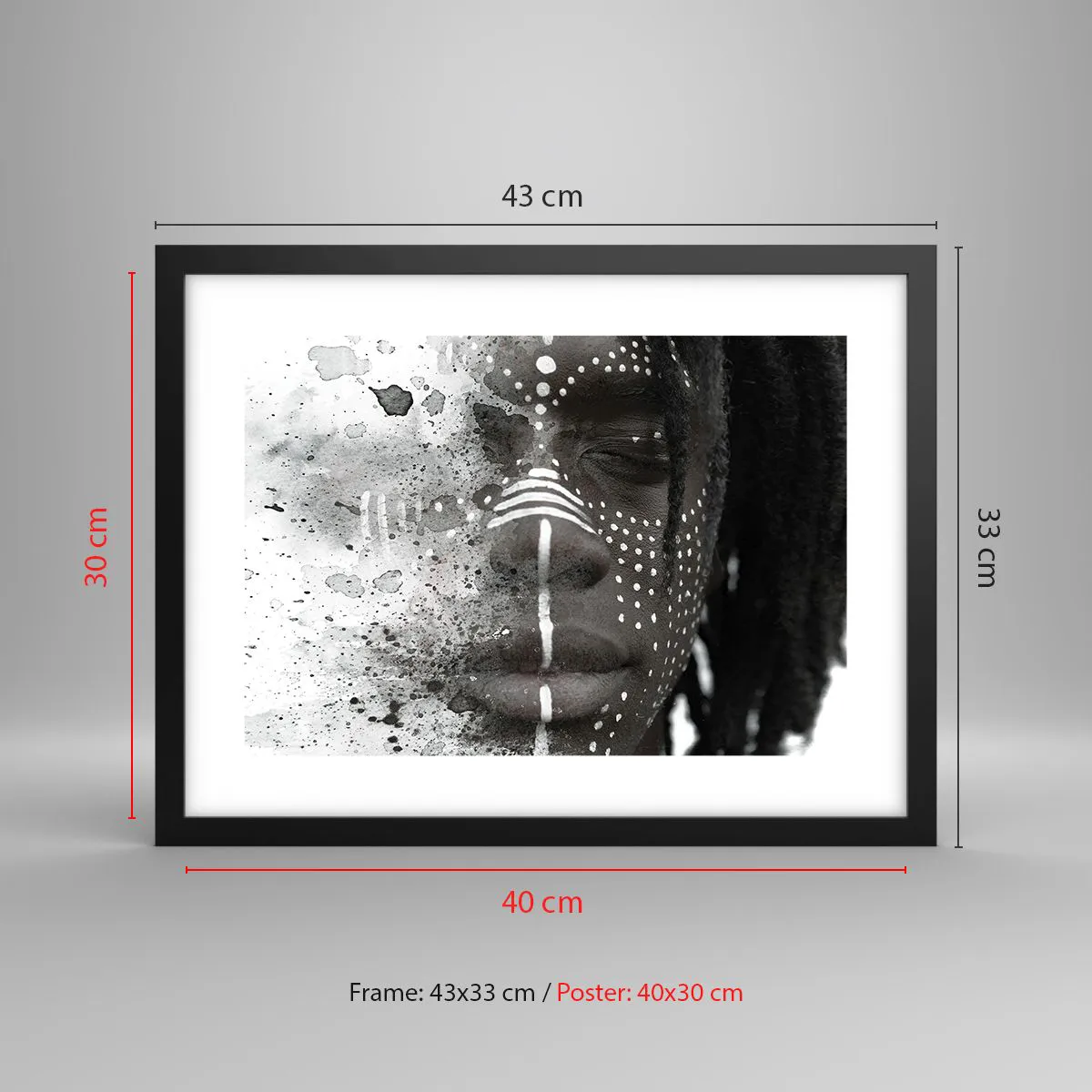 Affiche dans un cadre noir - Poster - Découvrez l'esprit primal - 40x30 cm