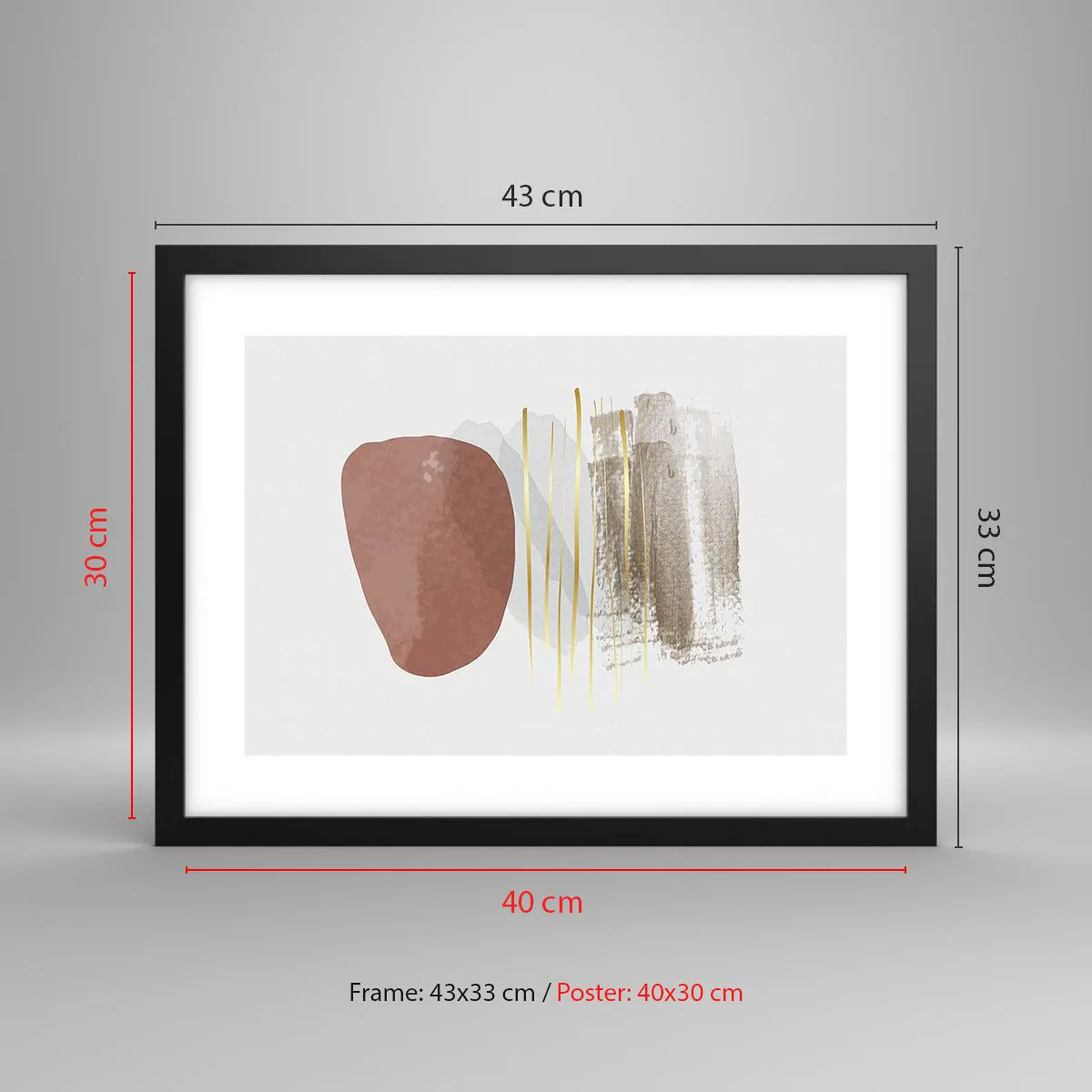 Plakat i sort ramme - Abstrakt kolonnade - 40x30 cm