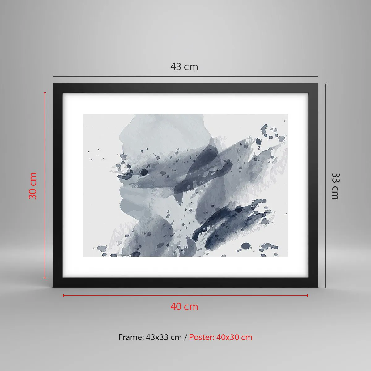 Poster in einem schwarzem Rahmen - Eine Studie über die Natur des Wassers - 40x30 cm