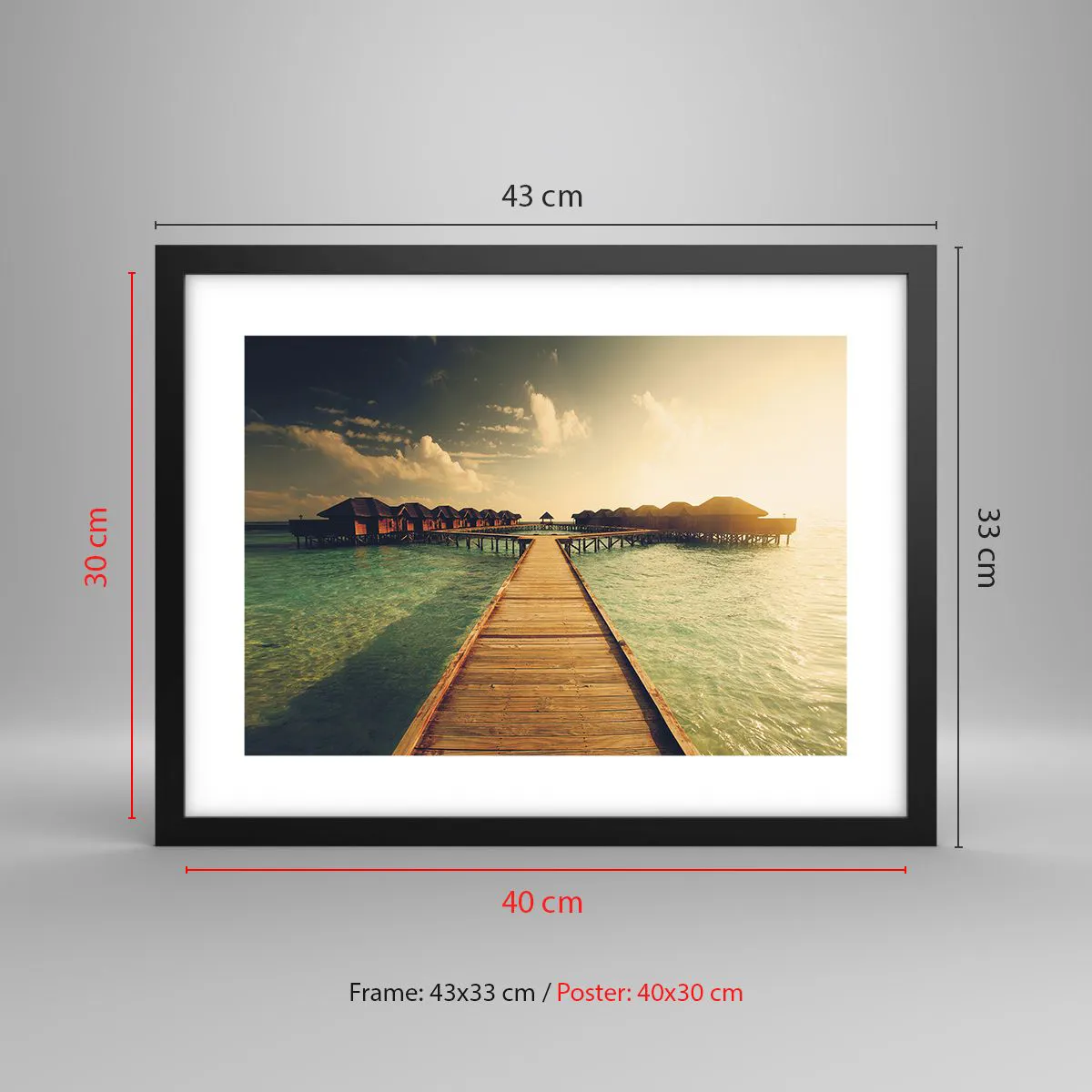 Plakat i sort ramme - En varm invitation - 40x30 cm