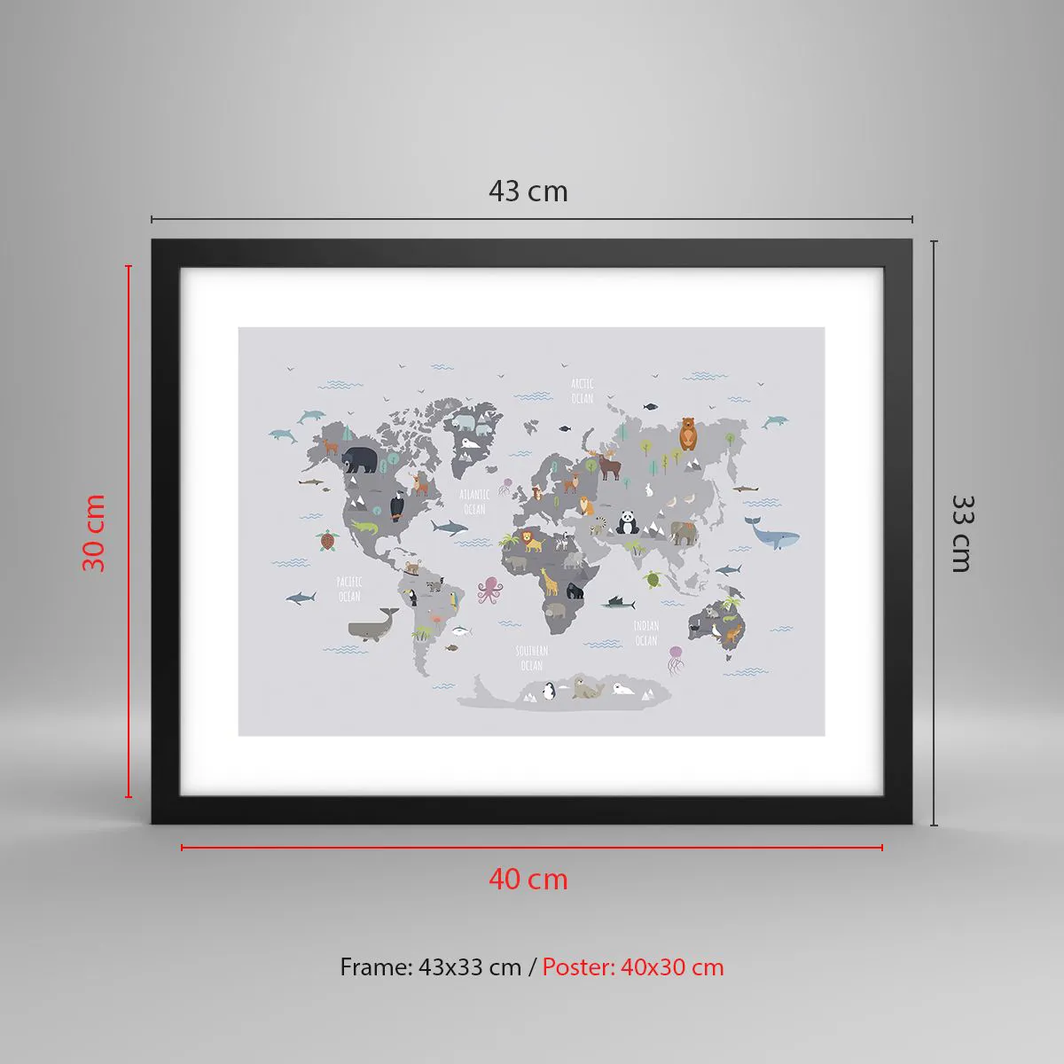 Plakat i sort ramme - Fortæl mig, hvor du er fra... - 40x30 cm