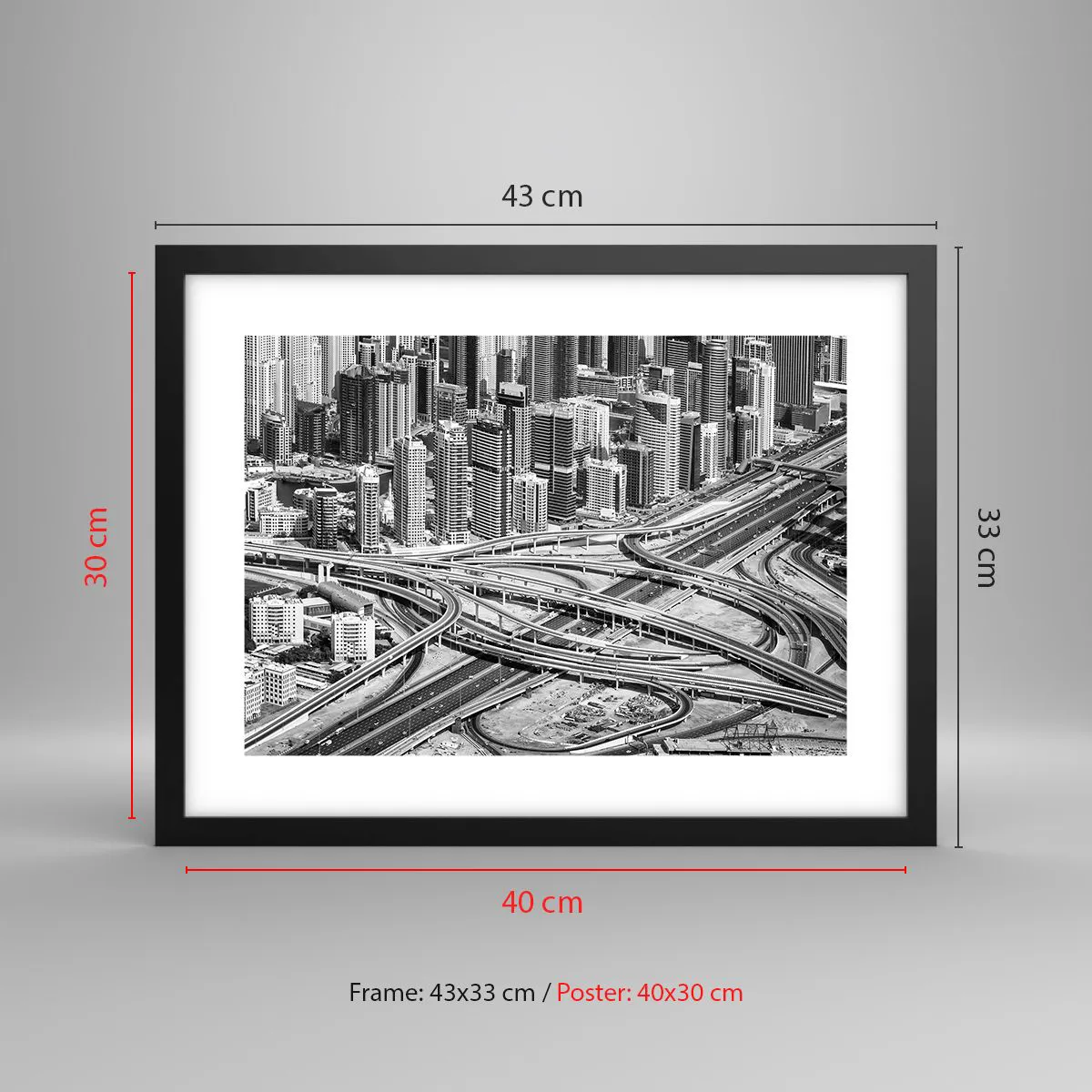Poster in einem schwarzem Rahmen - Dubai - die unmögliche Stadt - 40x30 cm