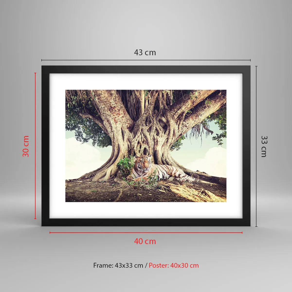 Affiche dans un cadre noir - Poster - Vue du Livre de la Genèse - 40x30 cm