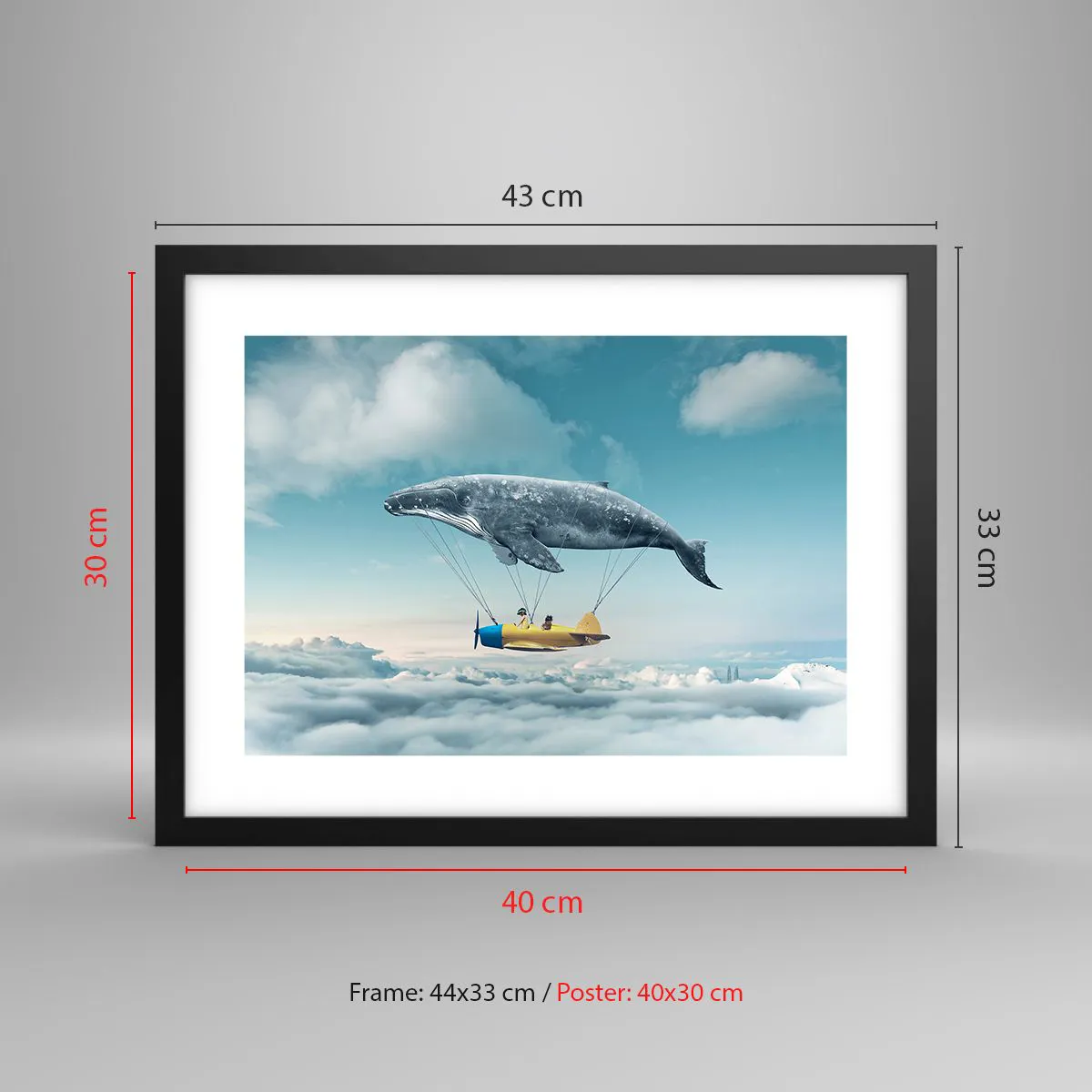 Poster in einem schwarzem Rahmen - Warum nicht? - 40x30 cm