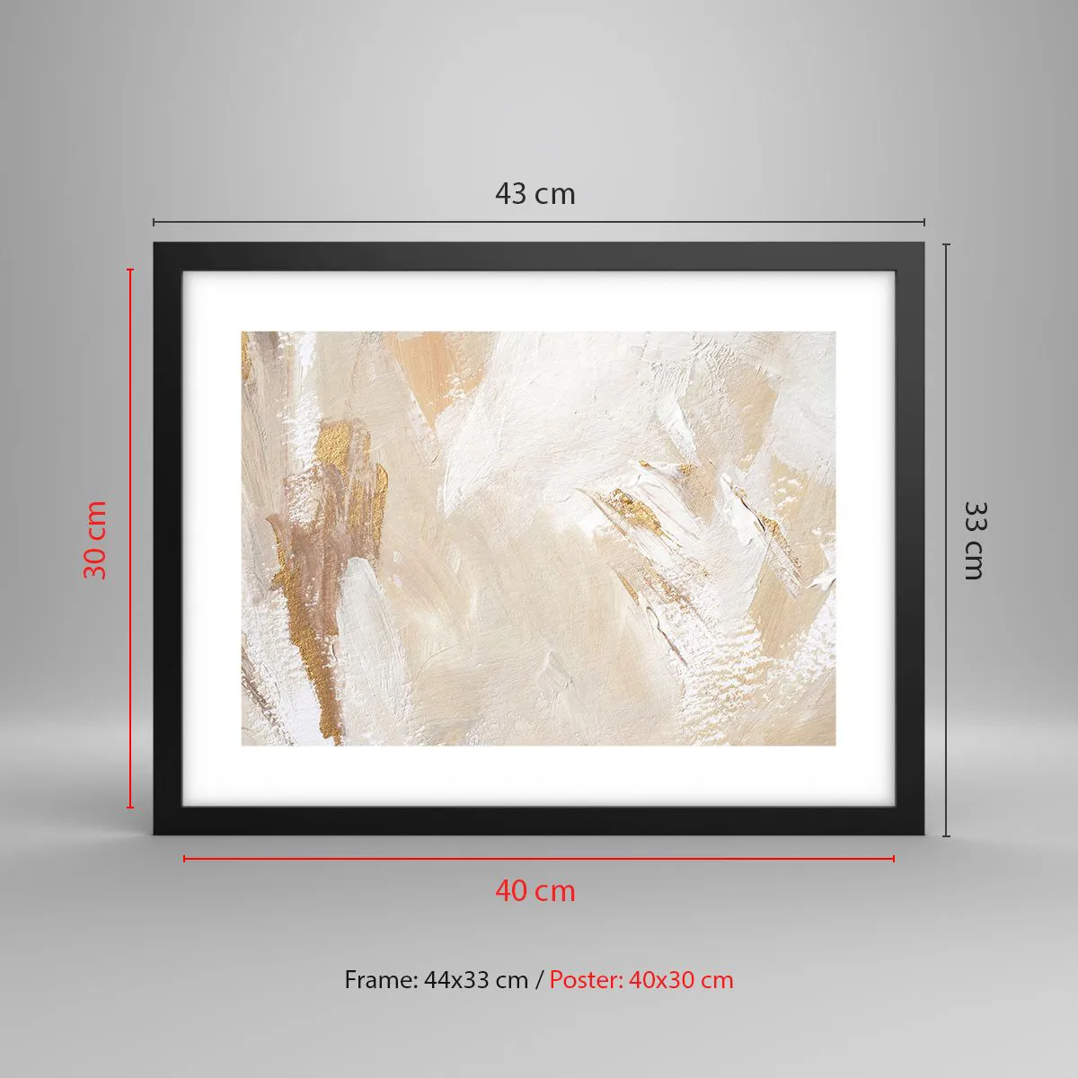 Poster in een zwarte lijst - Pastelkleurige compositie - 40x30 cm