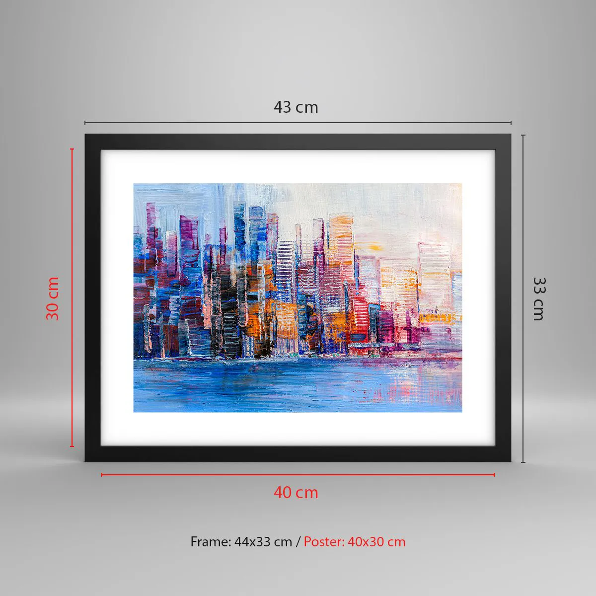 Affiche dans un cadre noir - Poster - Une métropole joyeuse - 40x30 cm