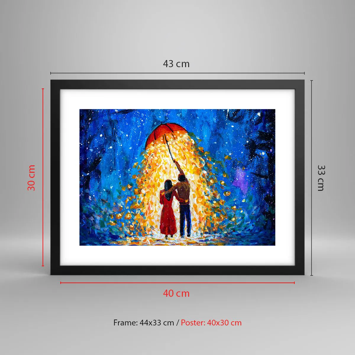 Poster in black frame - Magic of a Rainy Evening? - 40x30 cm