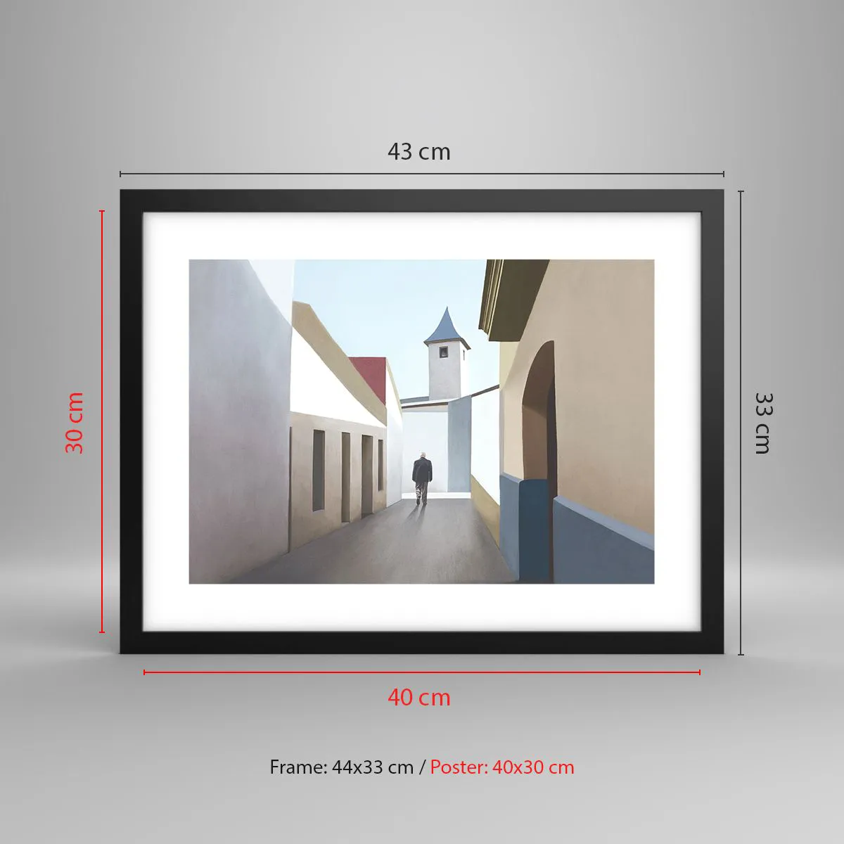 Affiche dans un cadre noir - Poster - Une promenade ensoleillée - 40x30 cm