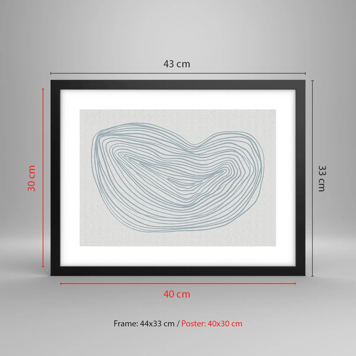 Affiche dans un cadre noir - Poster - Une goutte de sourire - 40x30 cm