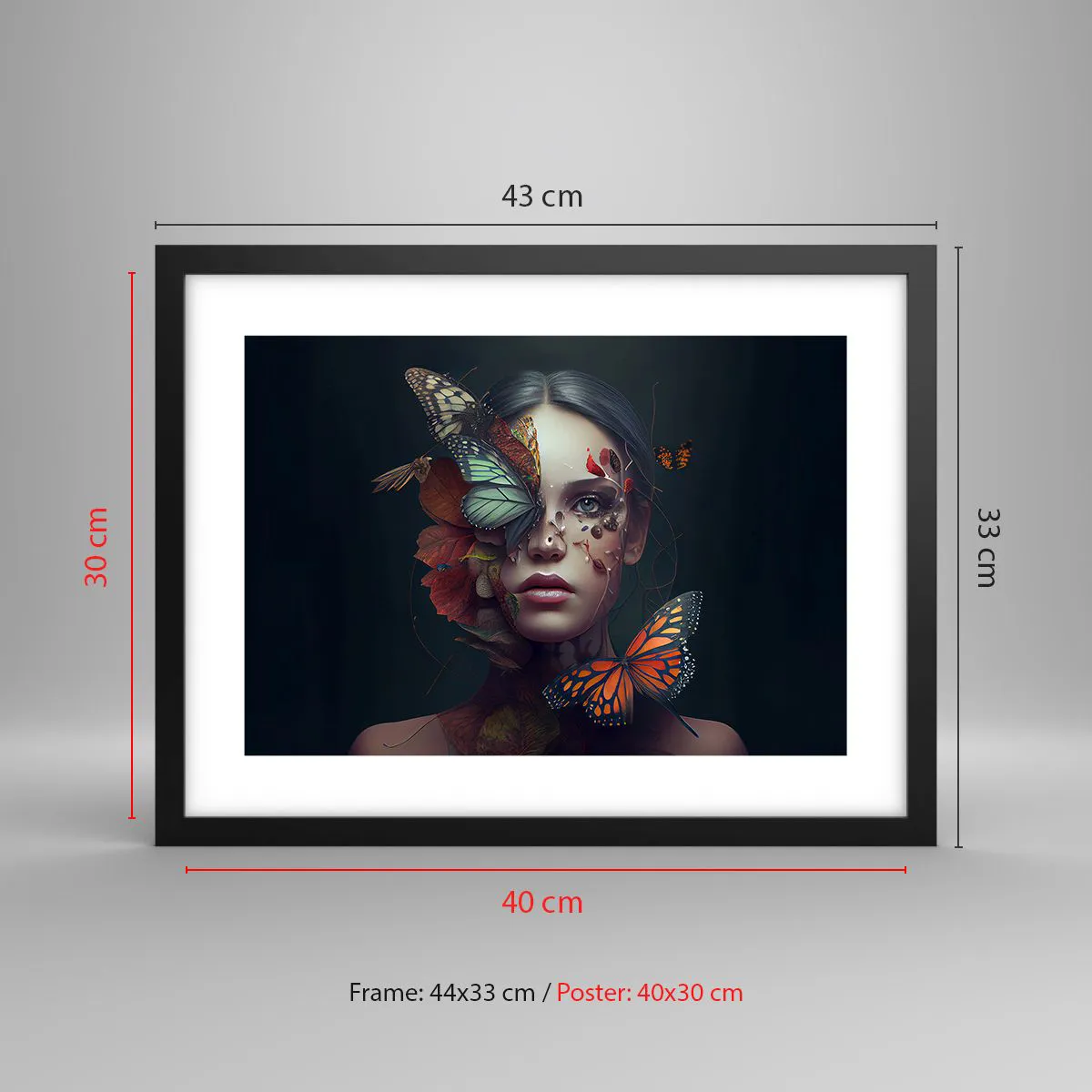 Plakat i sort ramme - En vidunderlig metamorfose - 40x30 cm