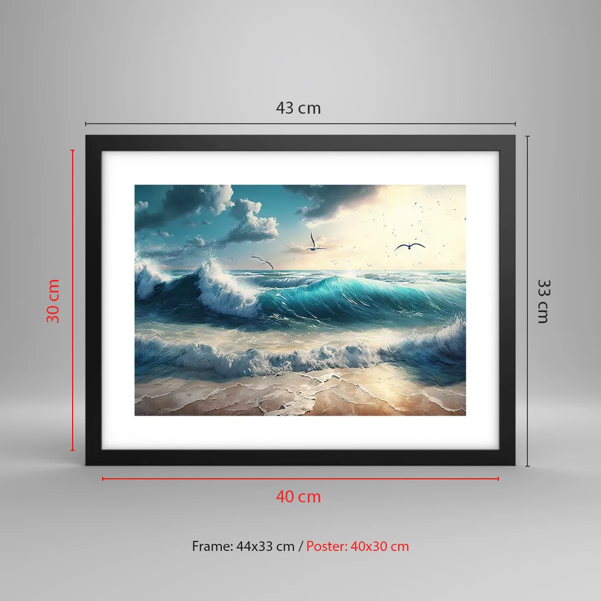 Plakat i sort ramme - Støj kun for dig - 40x30 cm