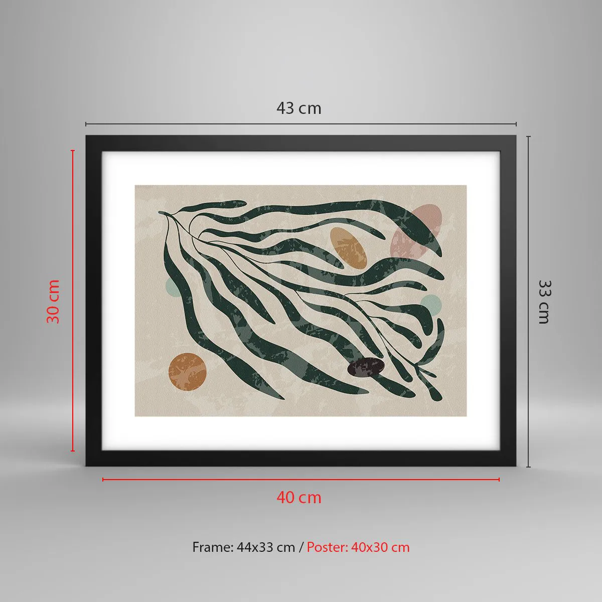 Plakat i sort ramme - Blandt det grønne - 40x30 cm