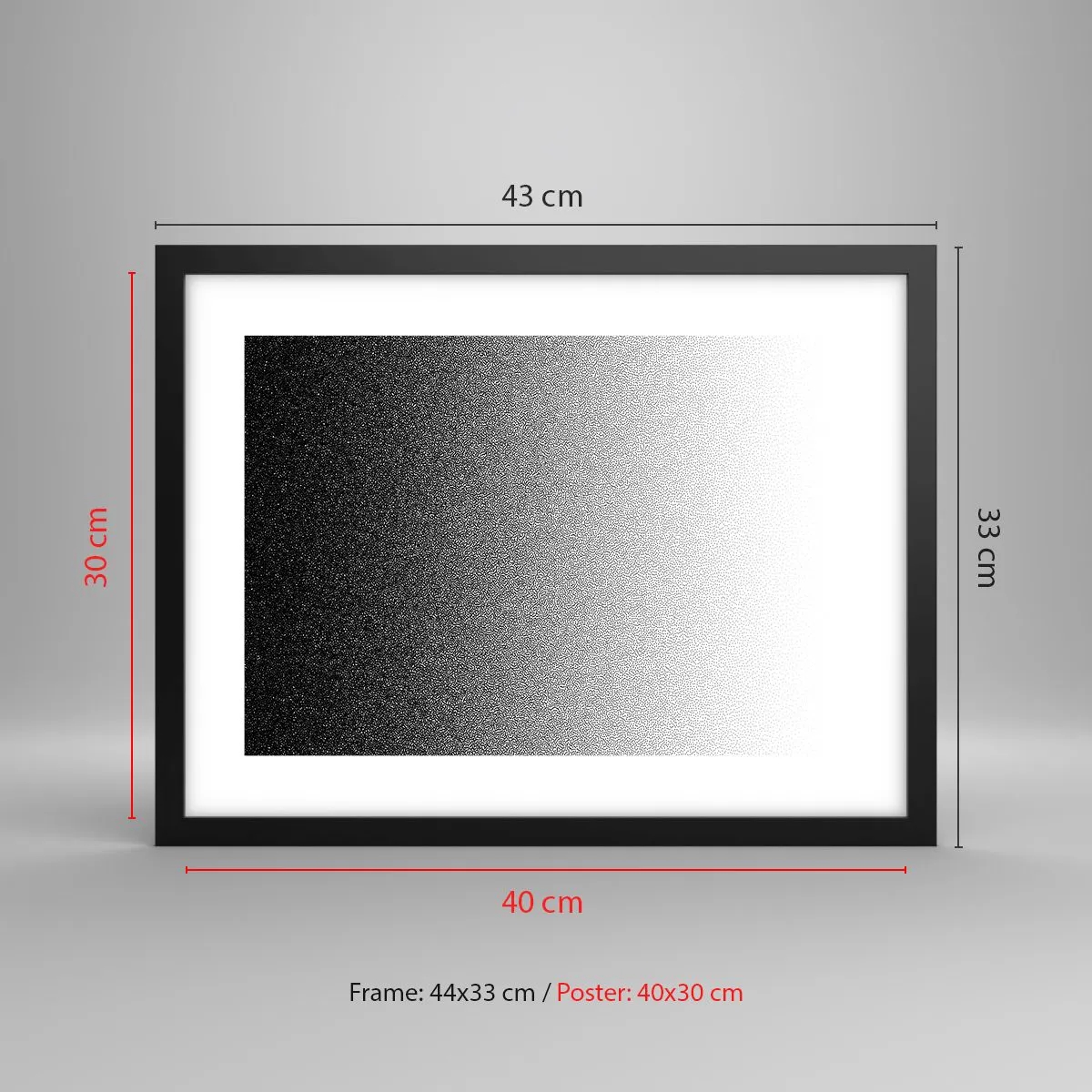 Plakat i sort ramme - På vej mod lyset - 40x30 cm