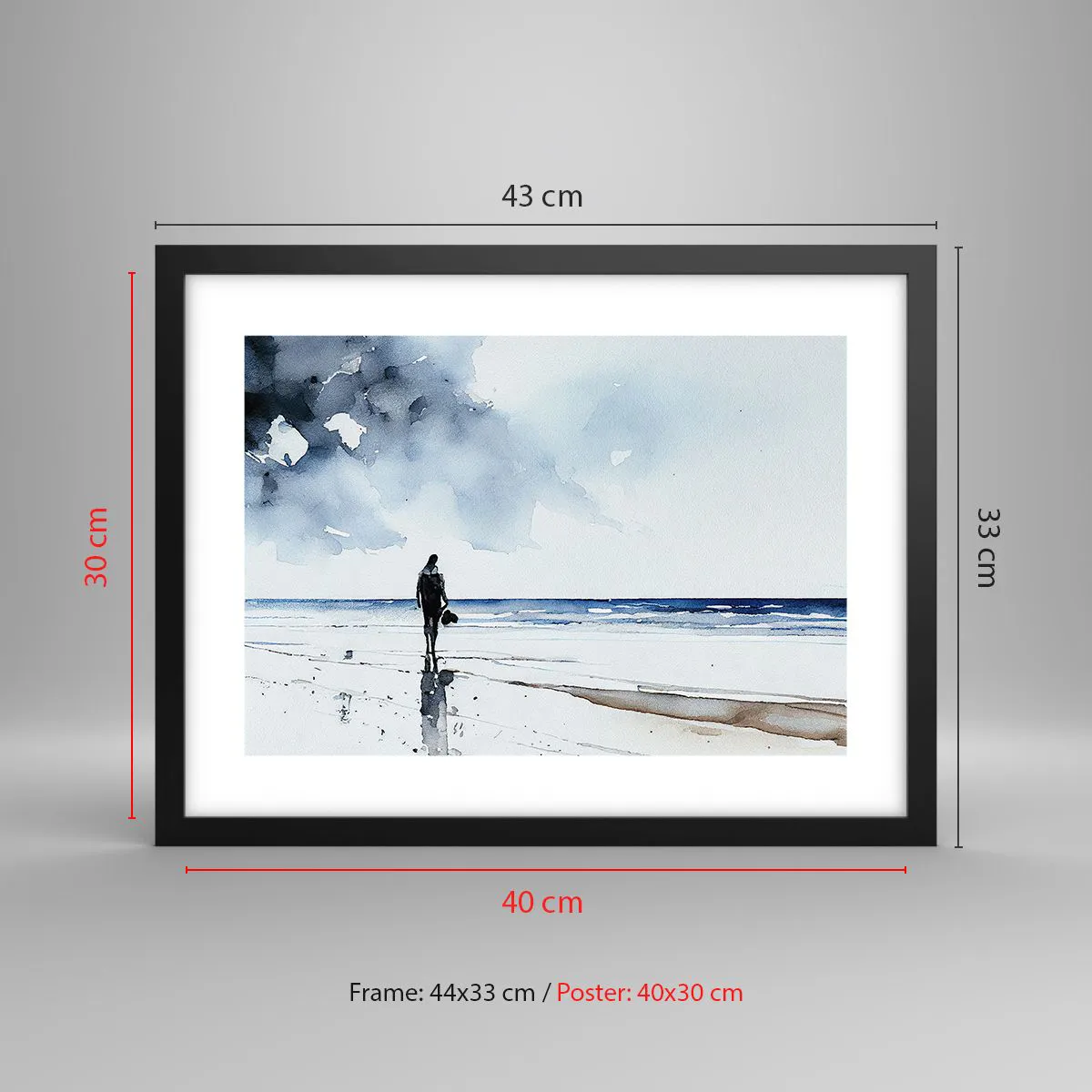 Poster in einem schwarzem Rahmen - Gespräch mit dem Meer - 40x30 cm