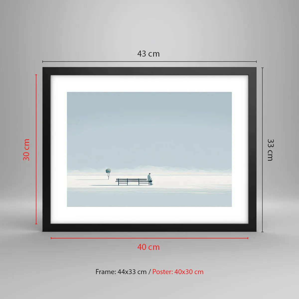 Affiche dans un cadre noir - Poster - Oui, j'attends. - 40x30 cm