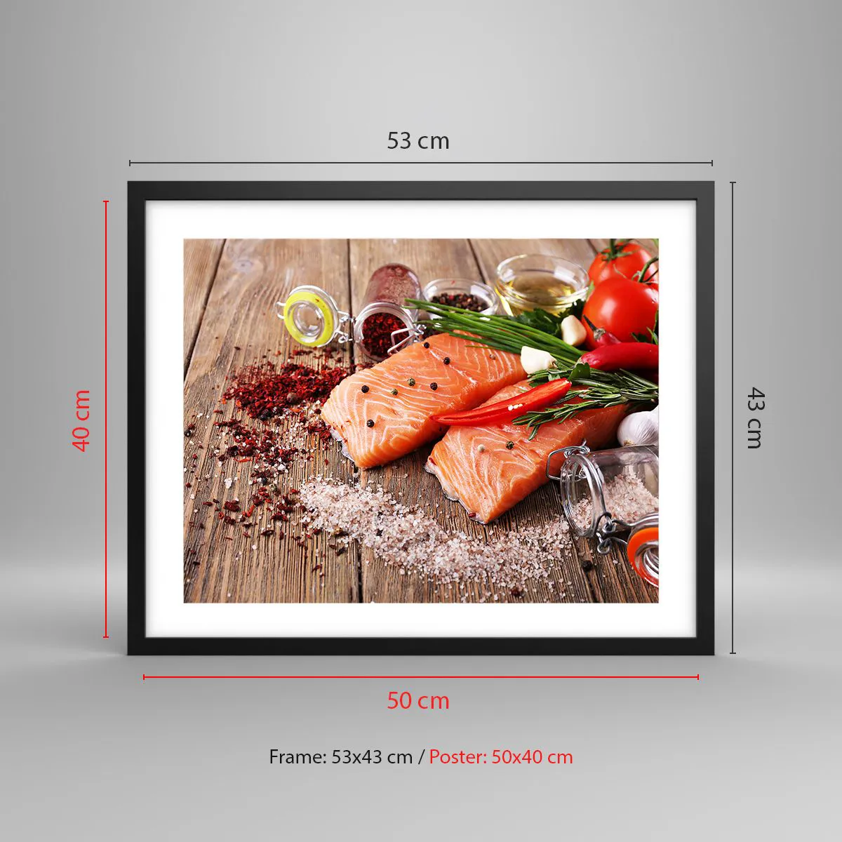 Affisch i svart ram - Norskt äventyr i köket - 50x40 cm