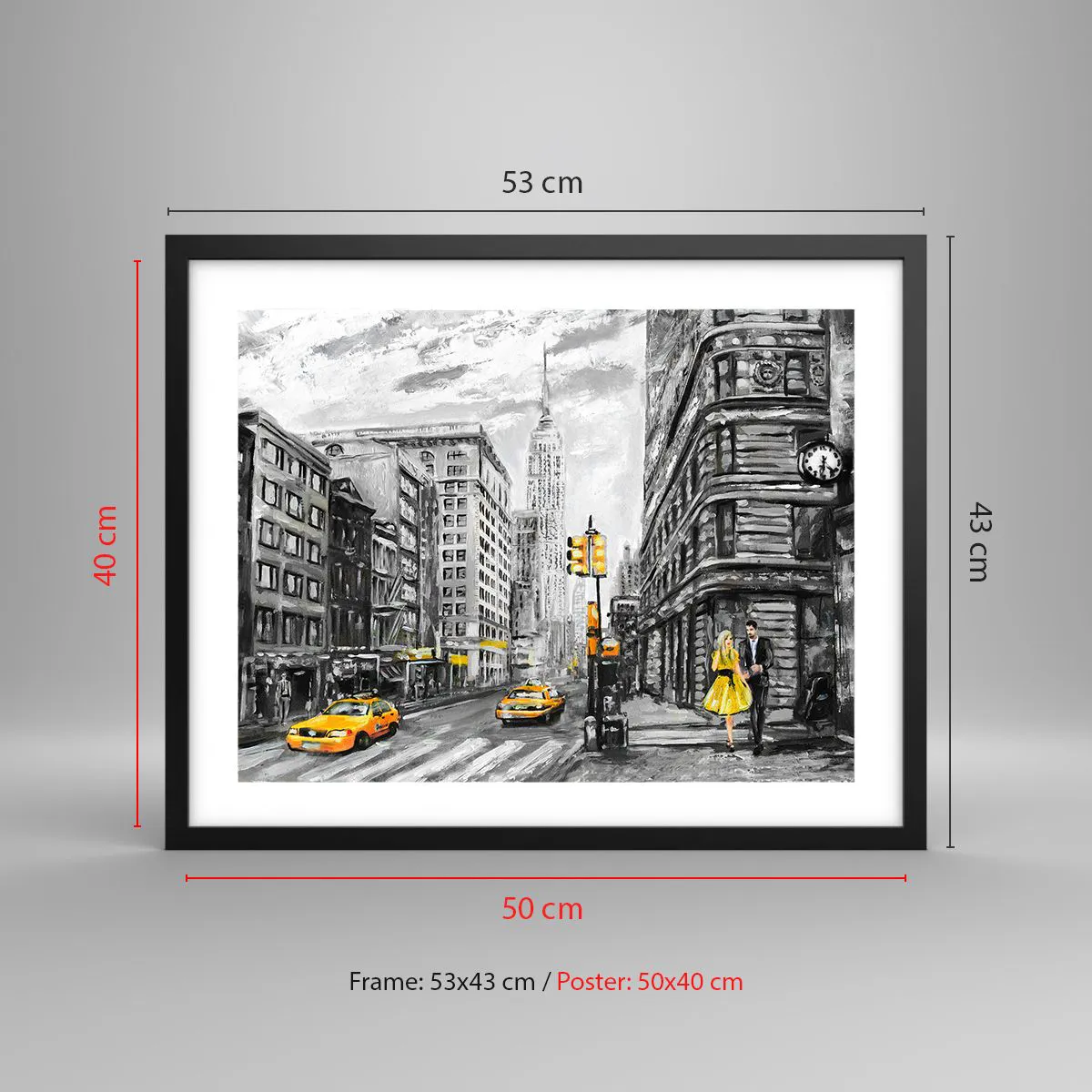 Poster in black frame - New York Tale - 50x40 cm