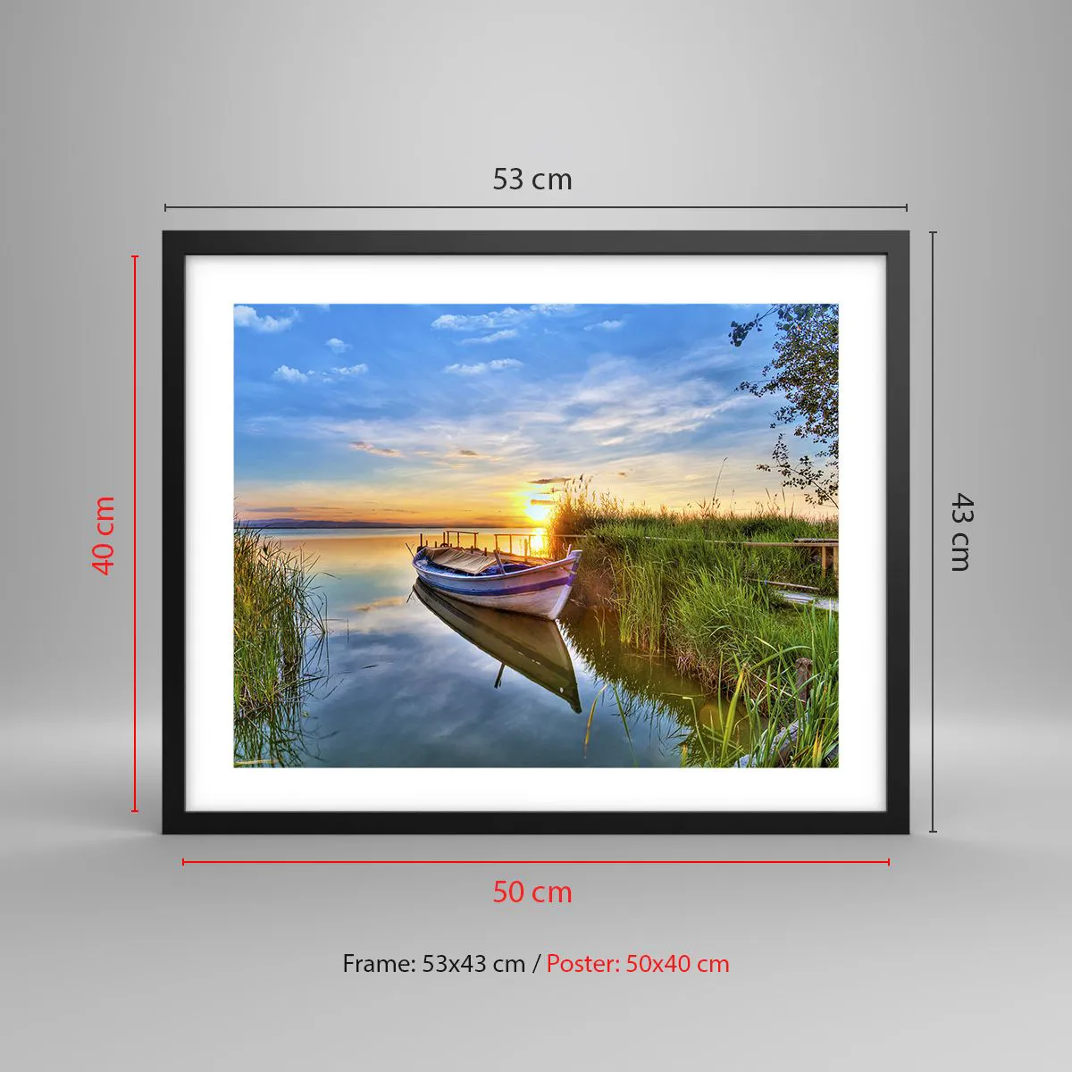 Affisch i svart ram - Uppfyllda drömmars vik - 50x40 cm