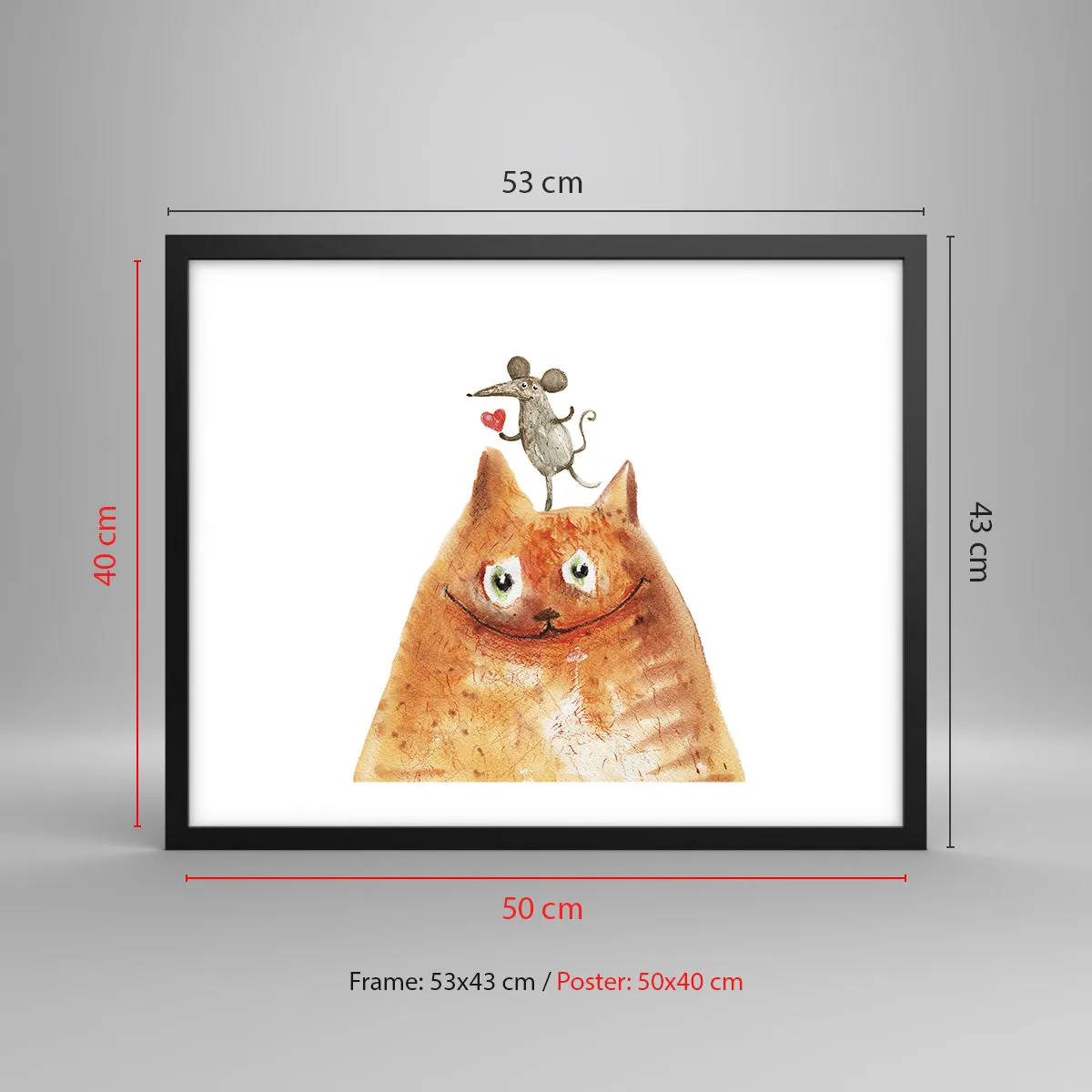 Affiche dans un cadre noir - Poster - Amour paradoxal - 50x40 cm