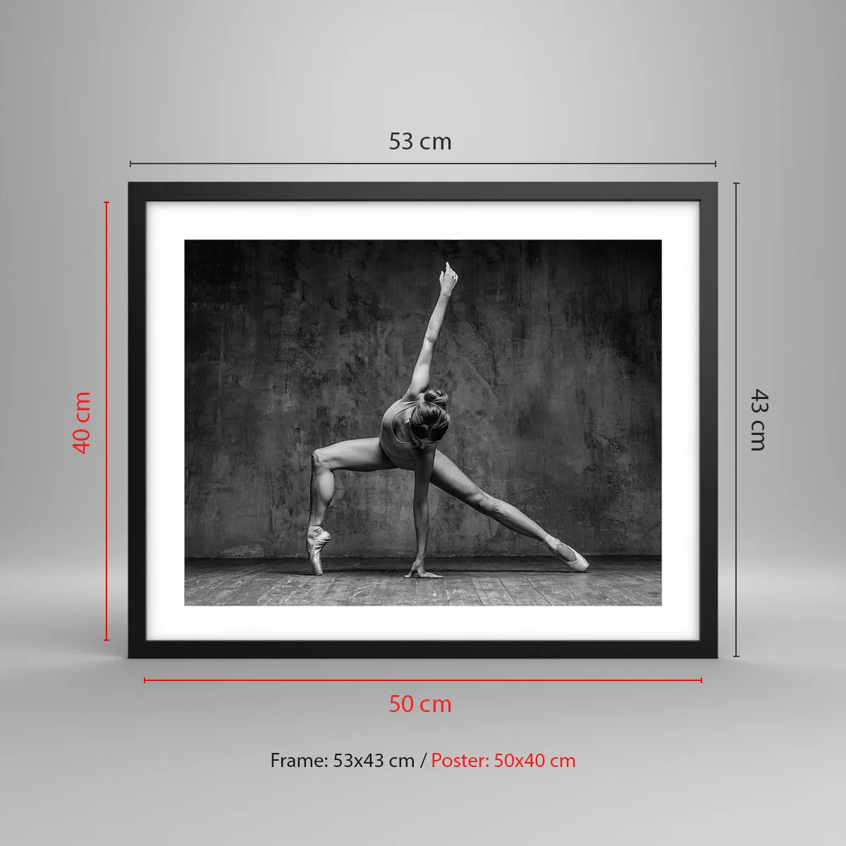 Póster en marco negro - Equilibrio perfecto - 50x40 cm