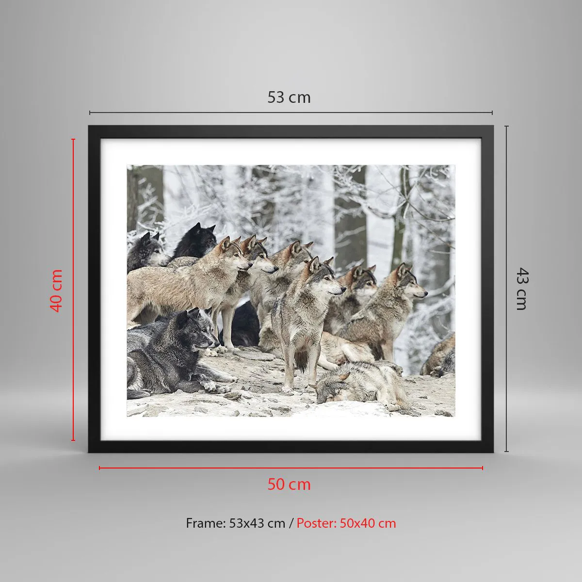 Plakat w czarnej ramie - Rodzina i przyjaciele - 50x40 cm