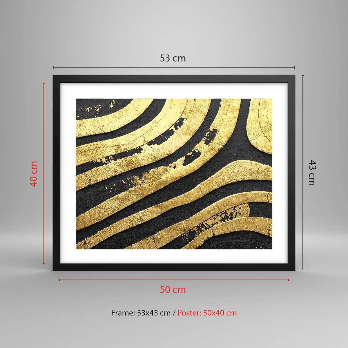 Plakat i sort ramme - Alt flyder - 50x40 cm