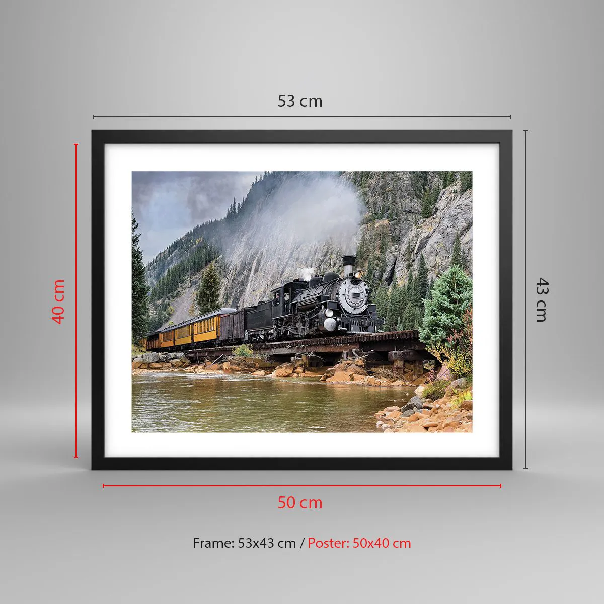 Poster in einem schwarzem Rahmen - Wo willst du hin? Wohin? - 50x40 cm