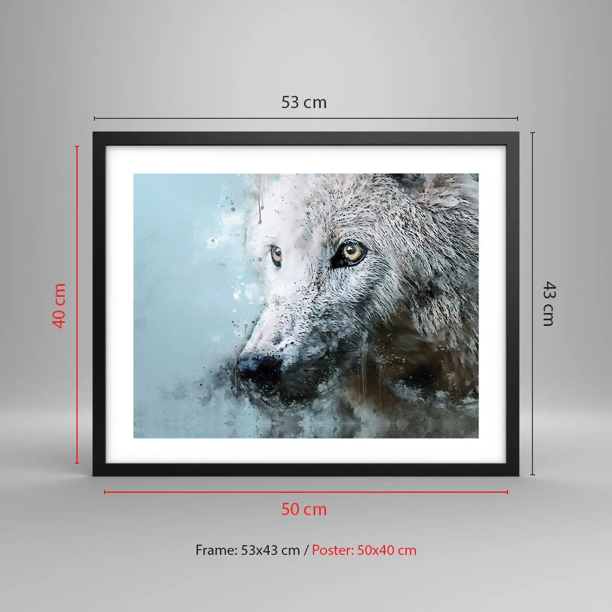 Pôster com moldura preta - Conheça a alma do lobo - 50x40 cm
