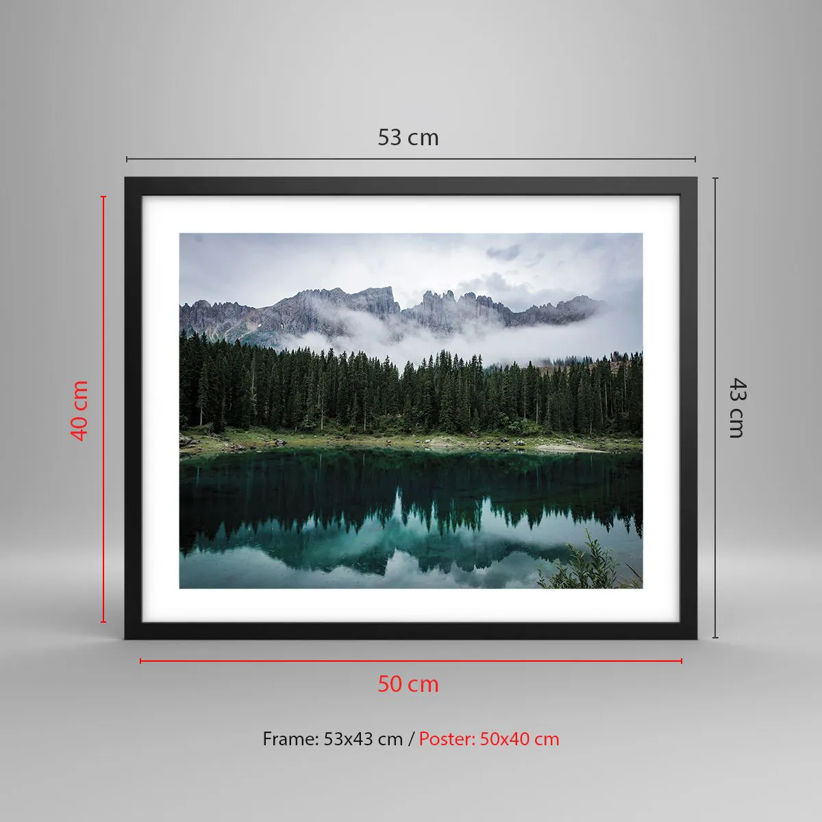 Plakat i sort ramme - Hys, tys, lad os ikke vække sovevandet... - 50x40 cm