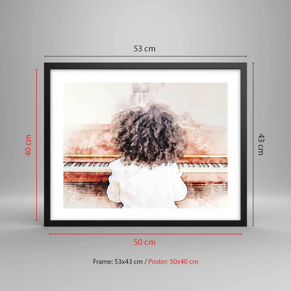 Affiche dans un cadre noir - Poster - Dans un nouveau monde - 50x40 cm