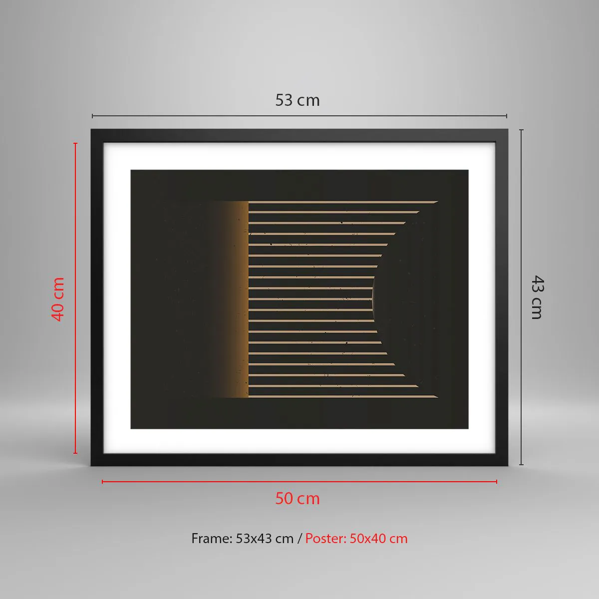 Poster în ramă neagră - Explorați întunericul - 50x40 cm