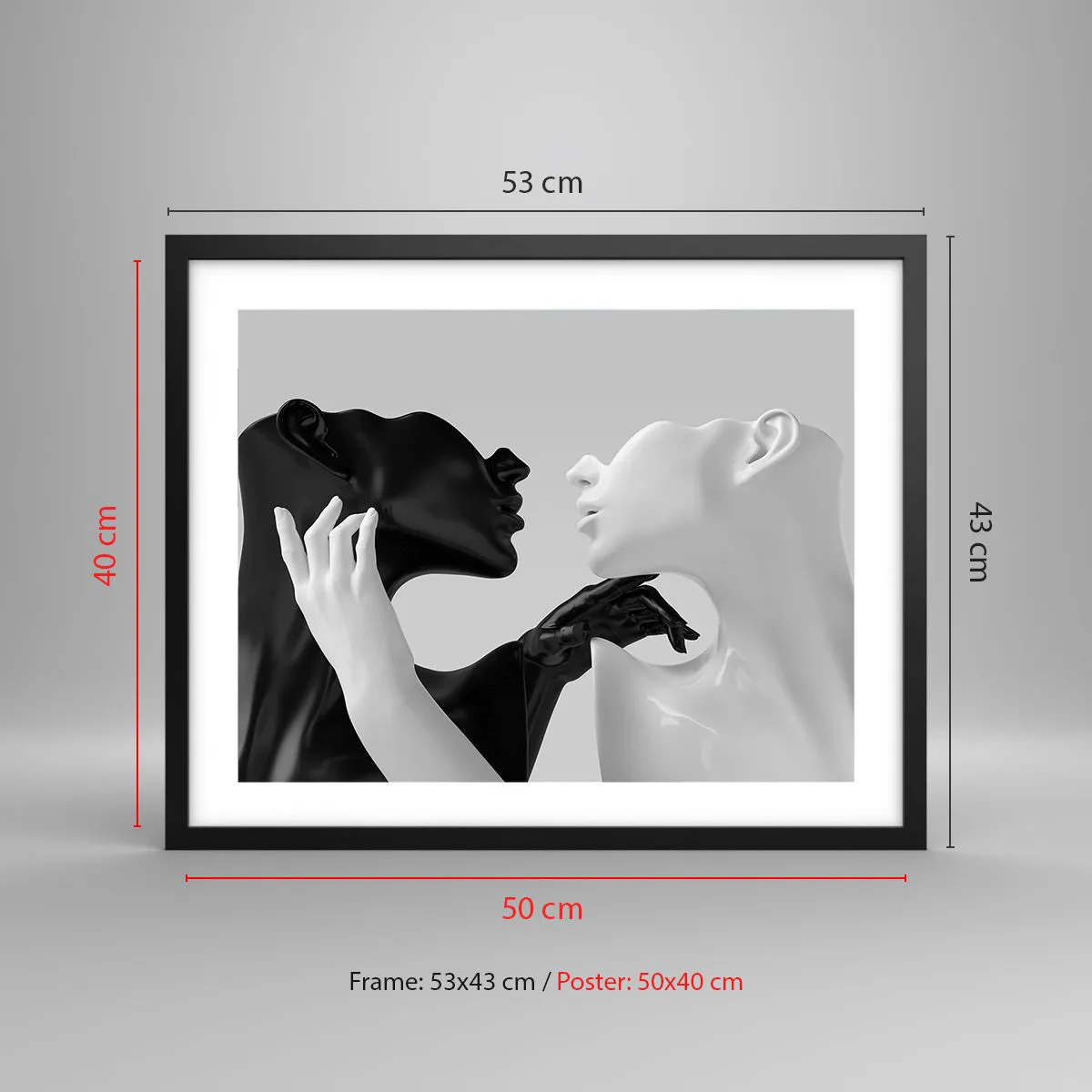 Affiche dans un cadre noir - Poster - Attraction - désir - 50x40 cm