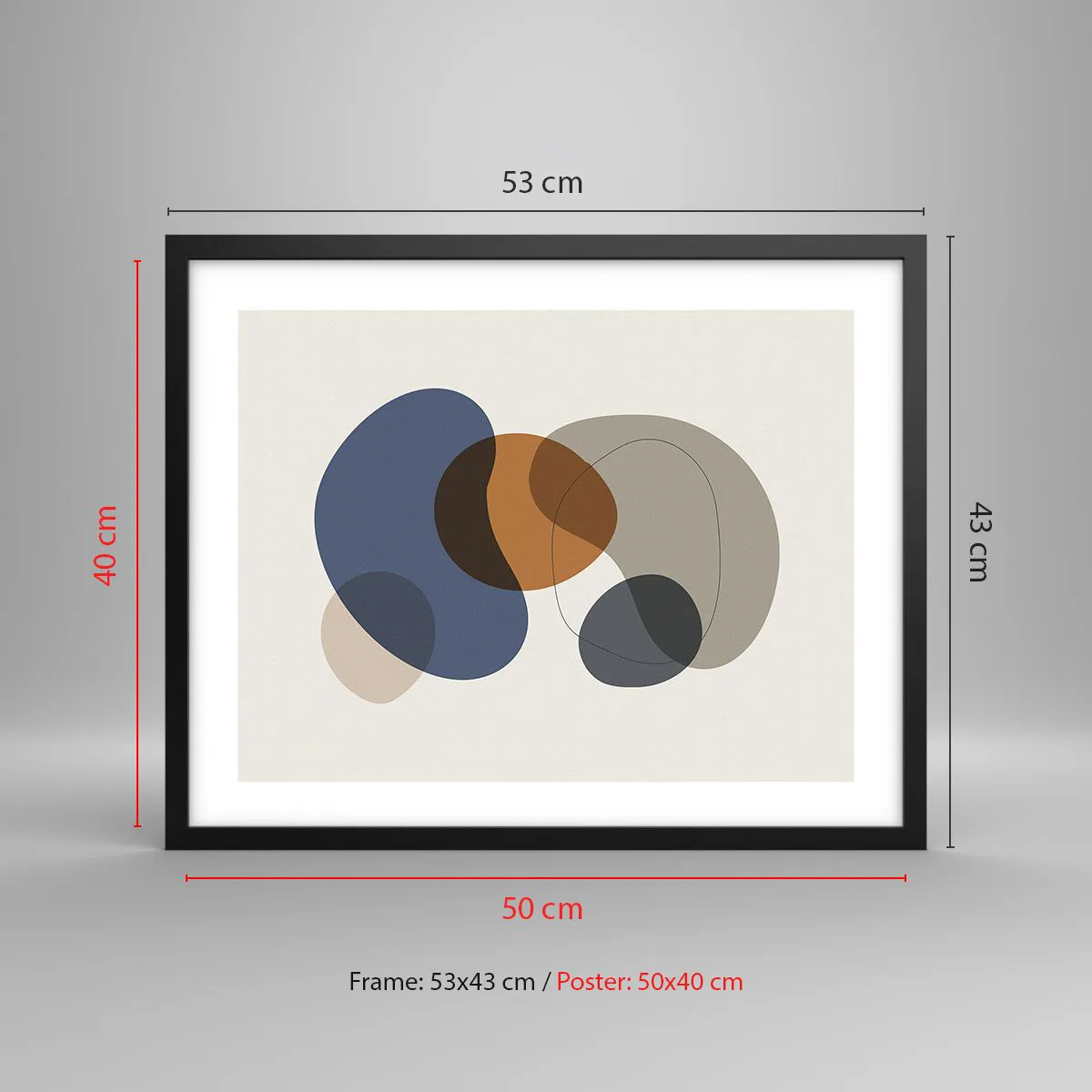 Poster in cornice nera - Gocce di colore - 50x40 cm