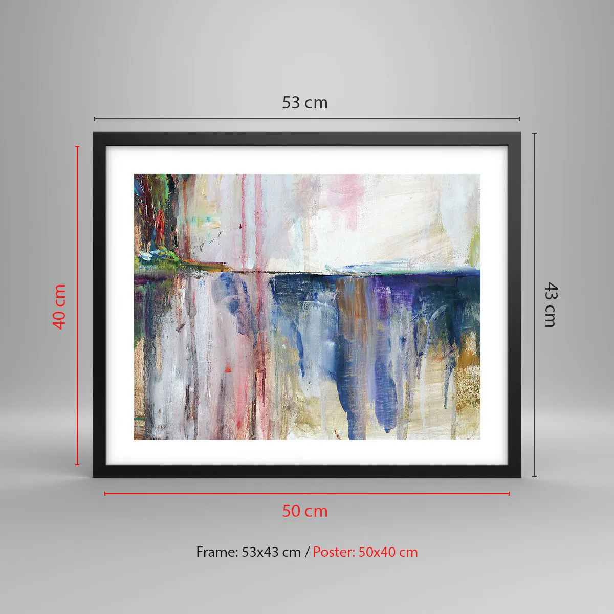 Poster in black frame - Colourful Impressions an Associations - 50x40 cm