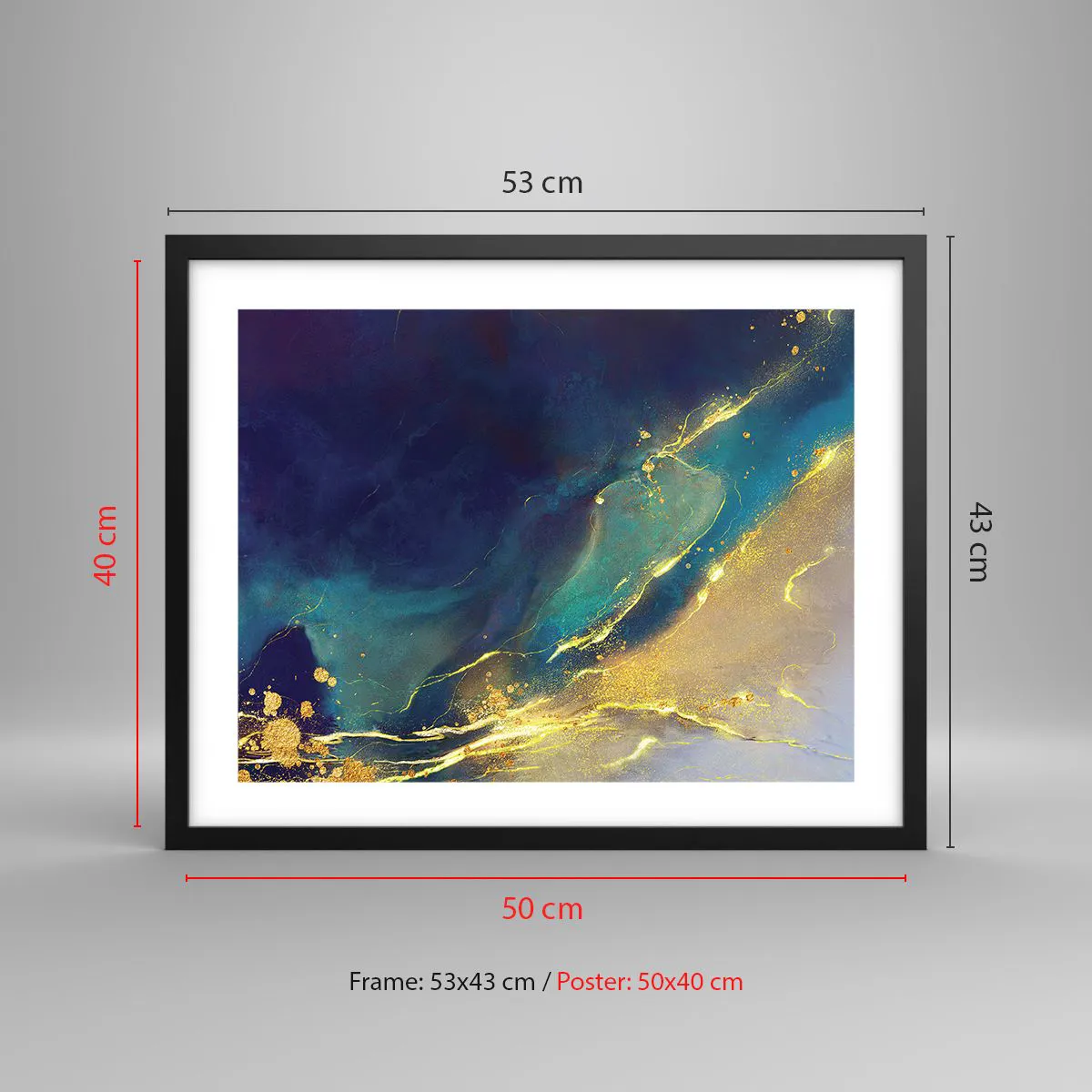 Plakat i sort ramme - Gylden marsk - 50x40 cm