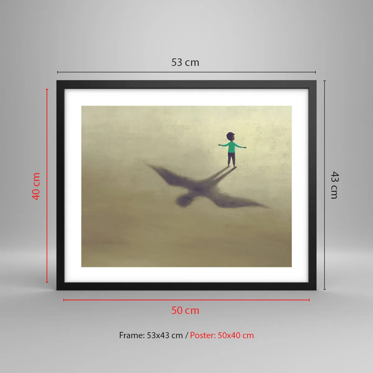 Affisch i svart ram - Framtidens hjälte - 50x40 cm