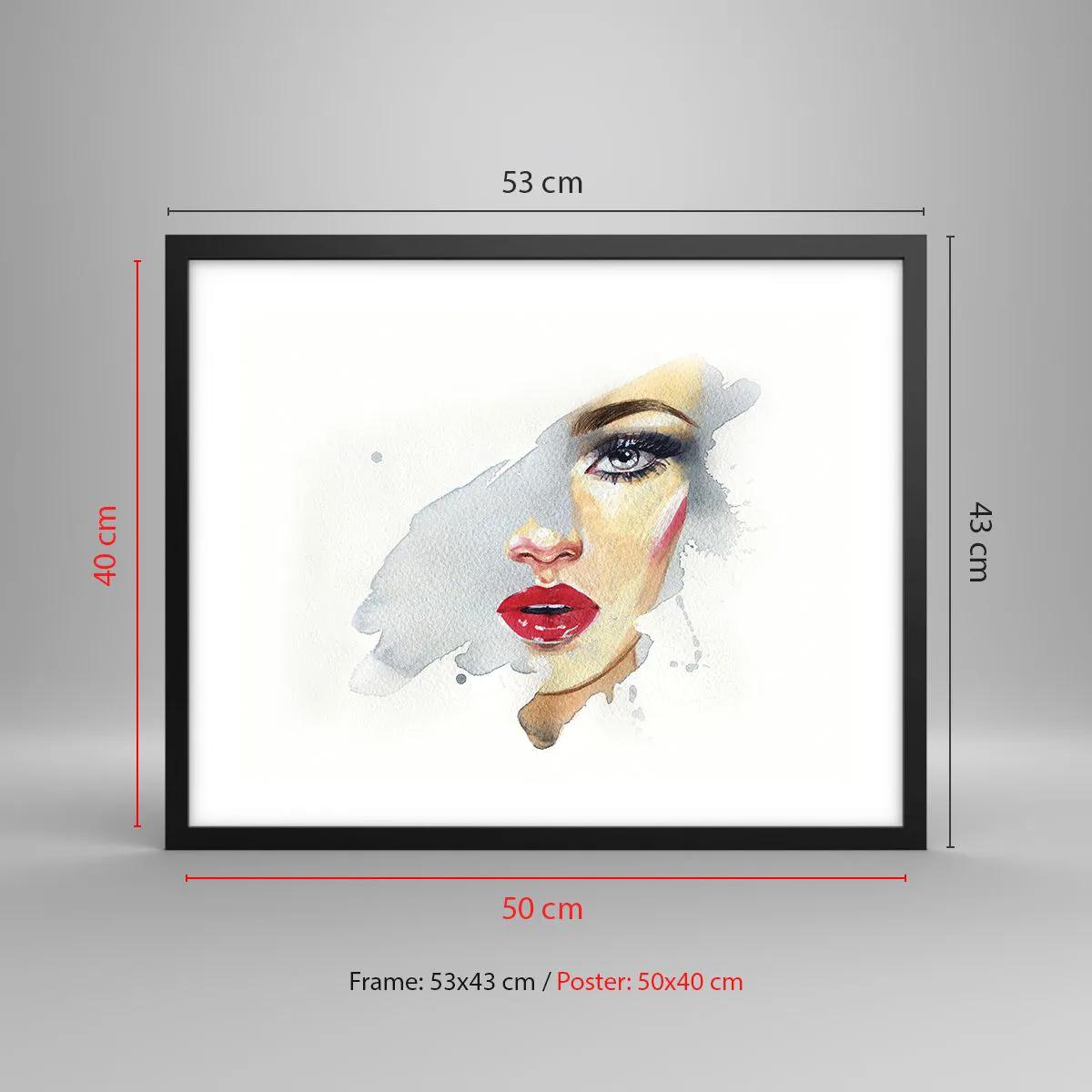 Poszter fehér keretben - Egy vízcsepp tükörkép  - 50x40 cm