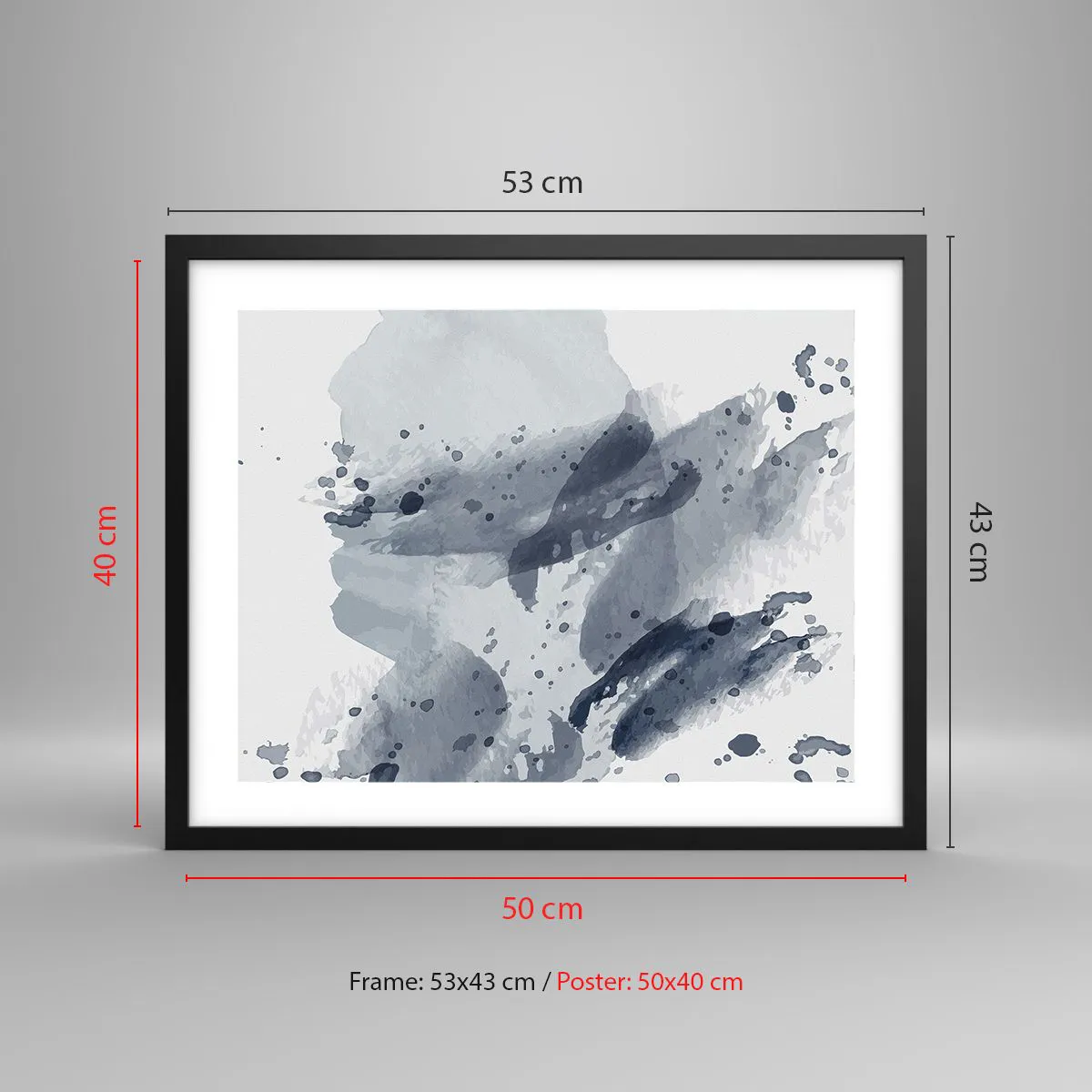 Plakat i sort ramme - En undersøgelse af vandets natur - 50x40 cm