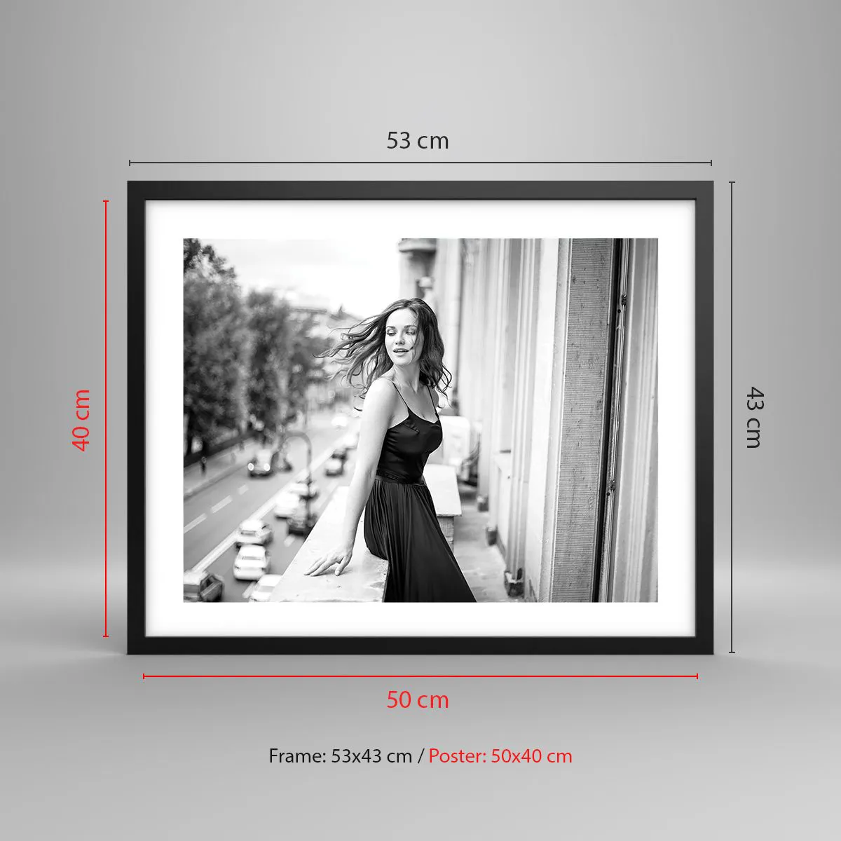Affiche dans un cadre noir - Poster - Certainement un Parisien - 50x40 cm