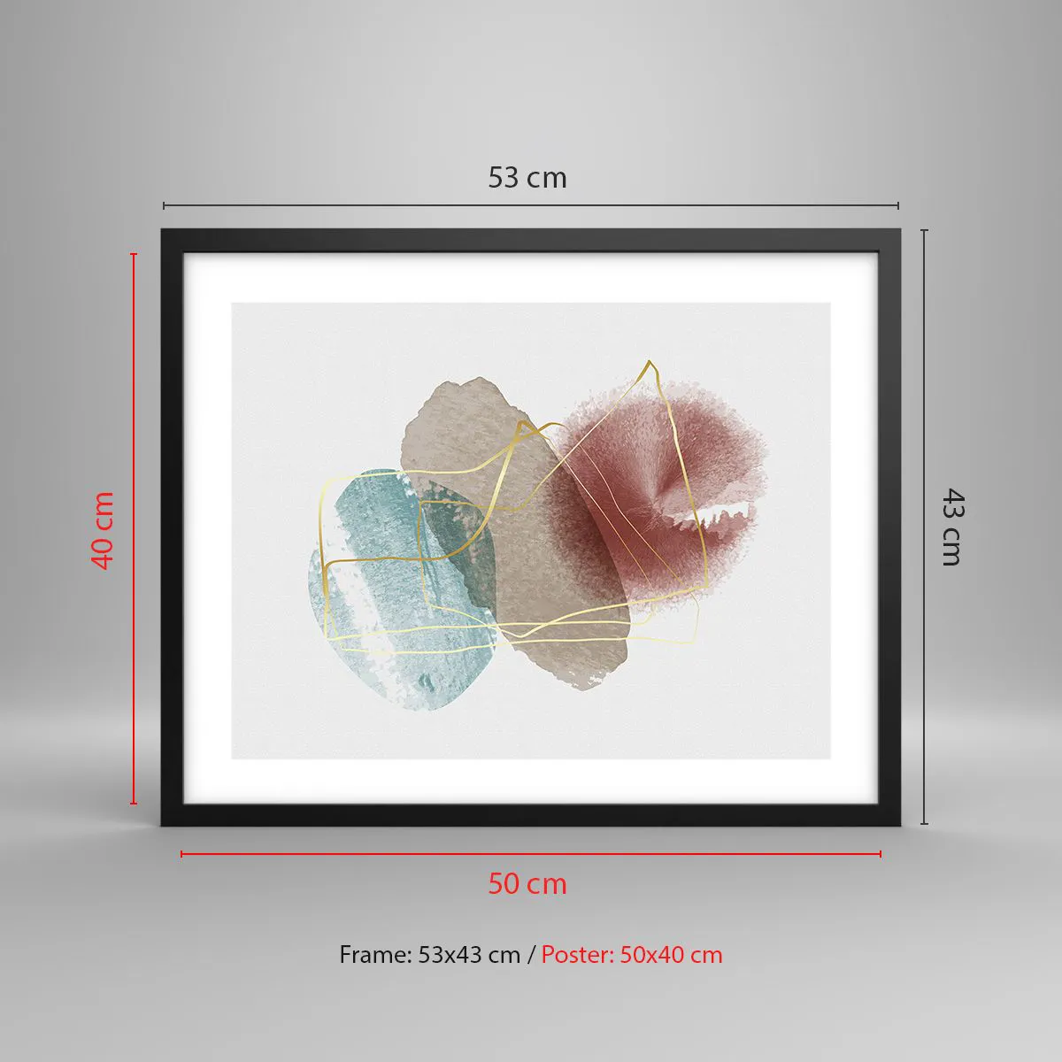 Poster in einem schwarzem Rahmen - Korallen des Weltraums - 50x40 cm