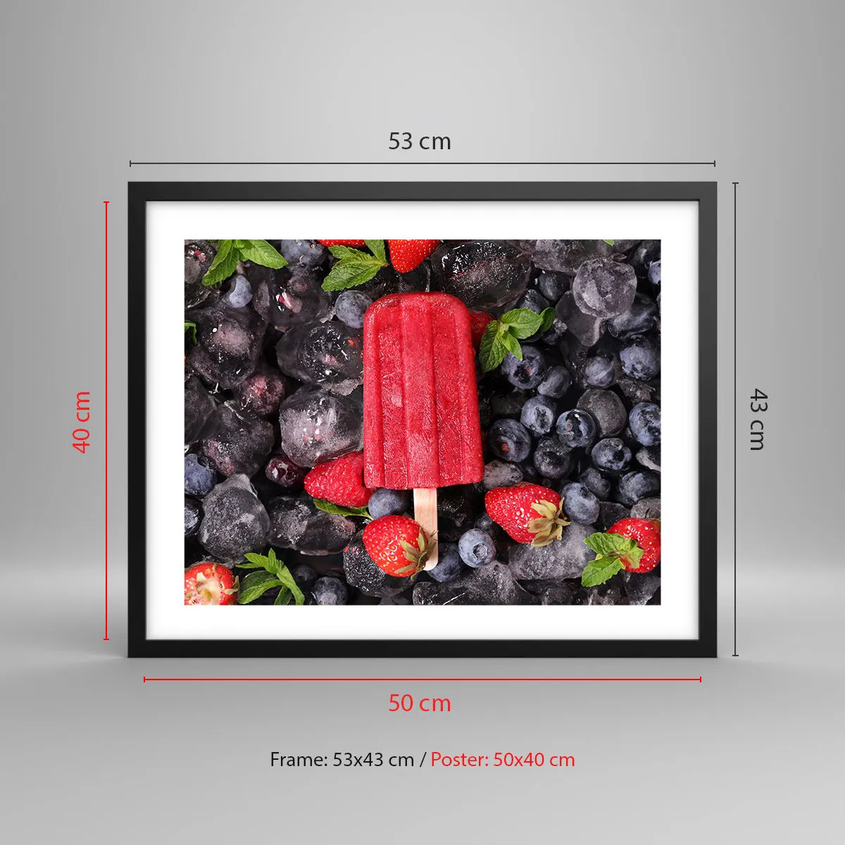 Poszter fehér keretben - A forró nyár íze - 50x40 cm