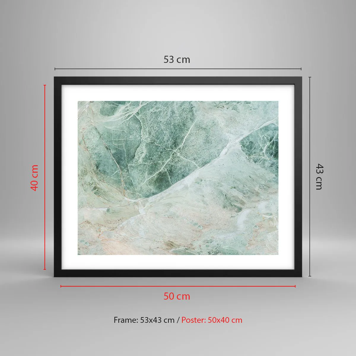 Plakát v černém rámu - Ctný chlad kamene - 50x40 cm