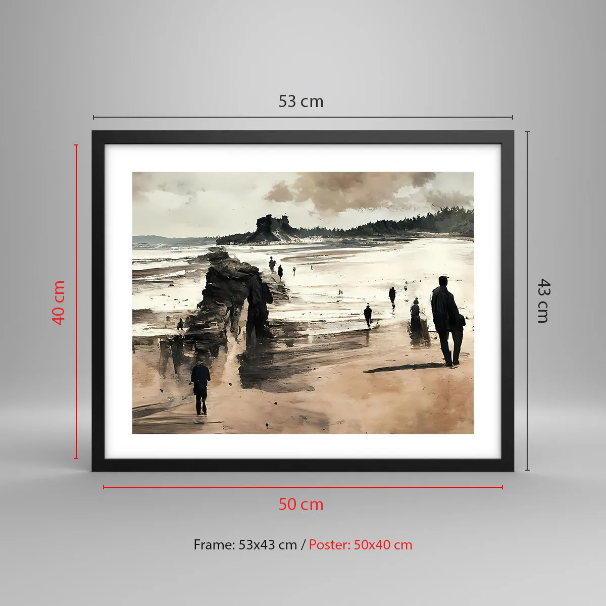 Plakat i sort ramme - Indkaldt - 50x40 cm